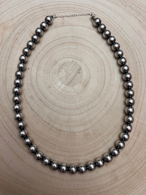 10mm Sterling Pearl Necklace - 18 inch necklace