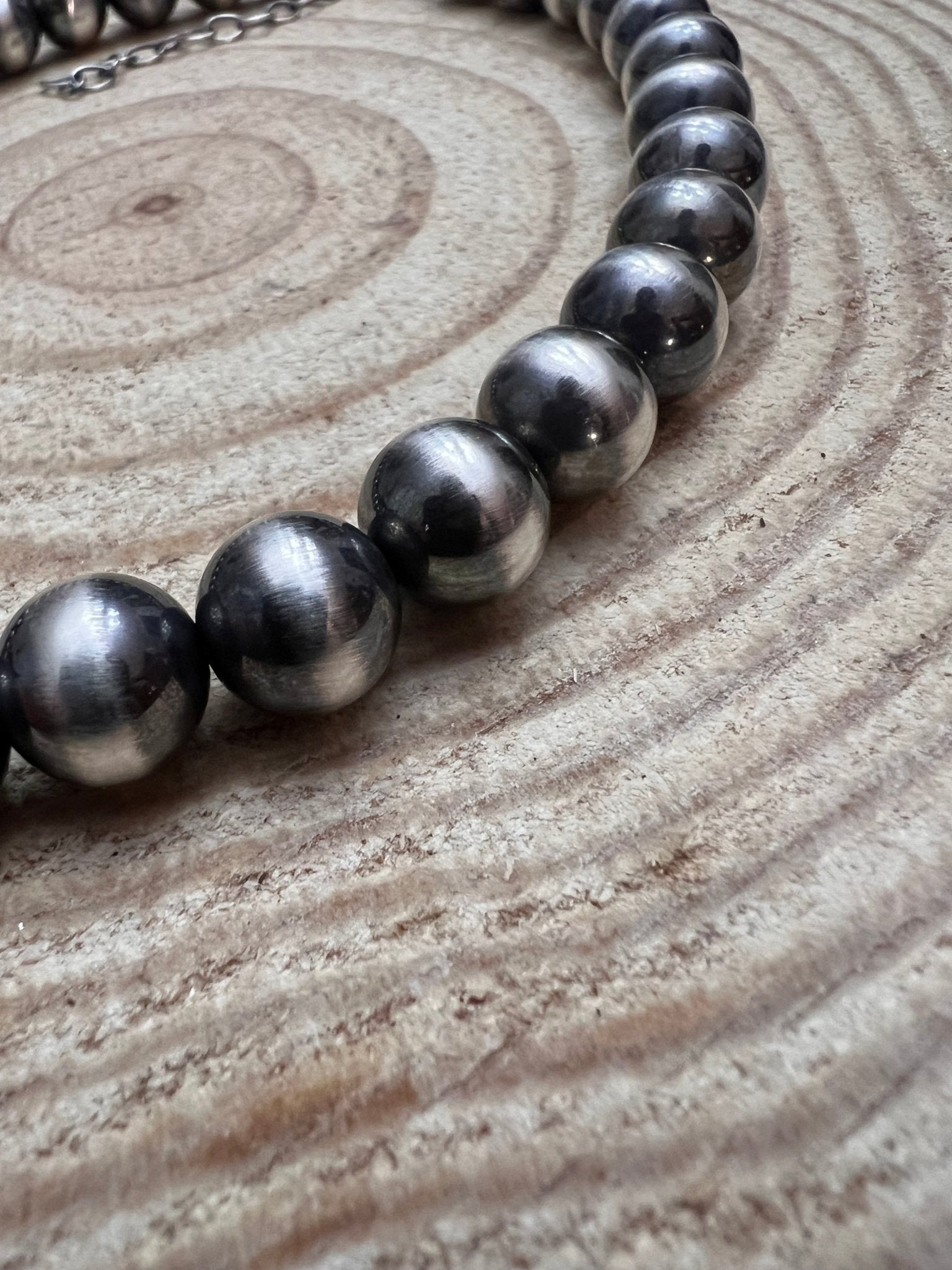 12 mm Sterling Silver Pearls Statement Necklace - 16 inch
