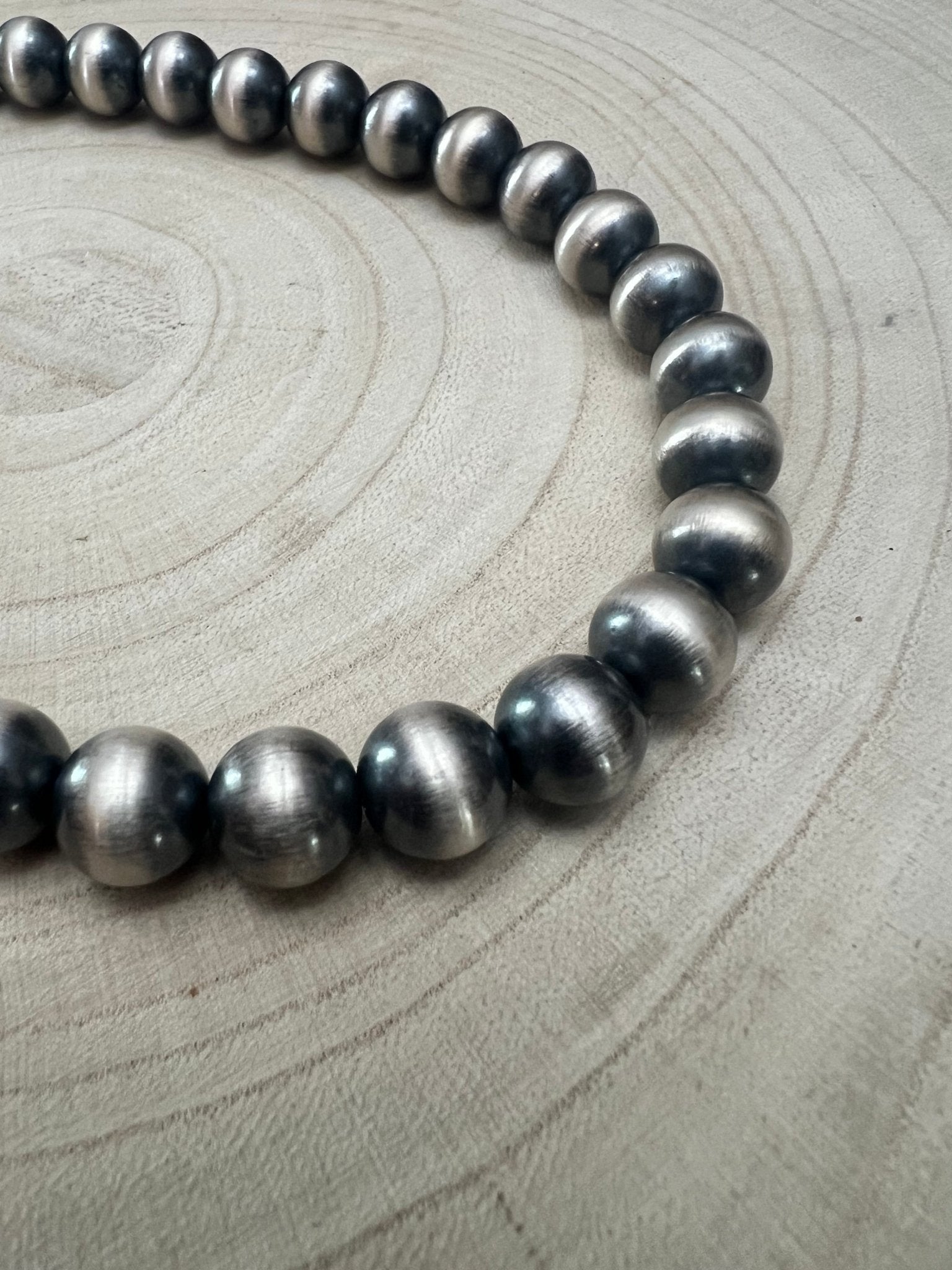 12mm Sterling Silver Pearls Necklace - 18 inch