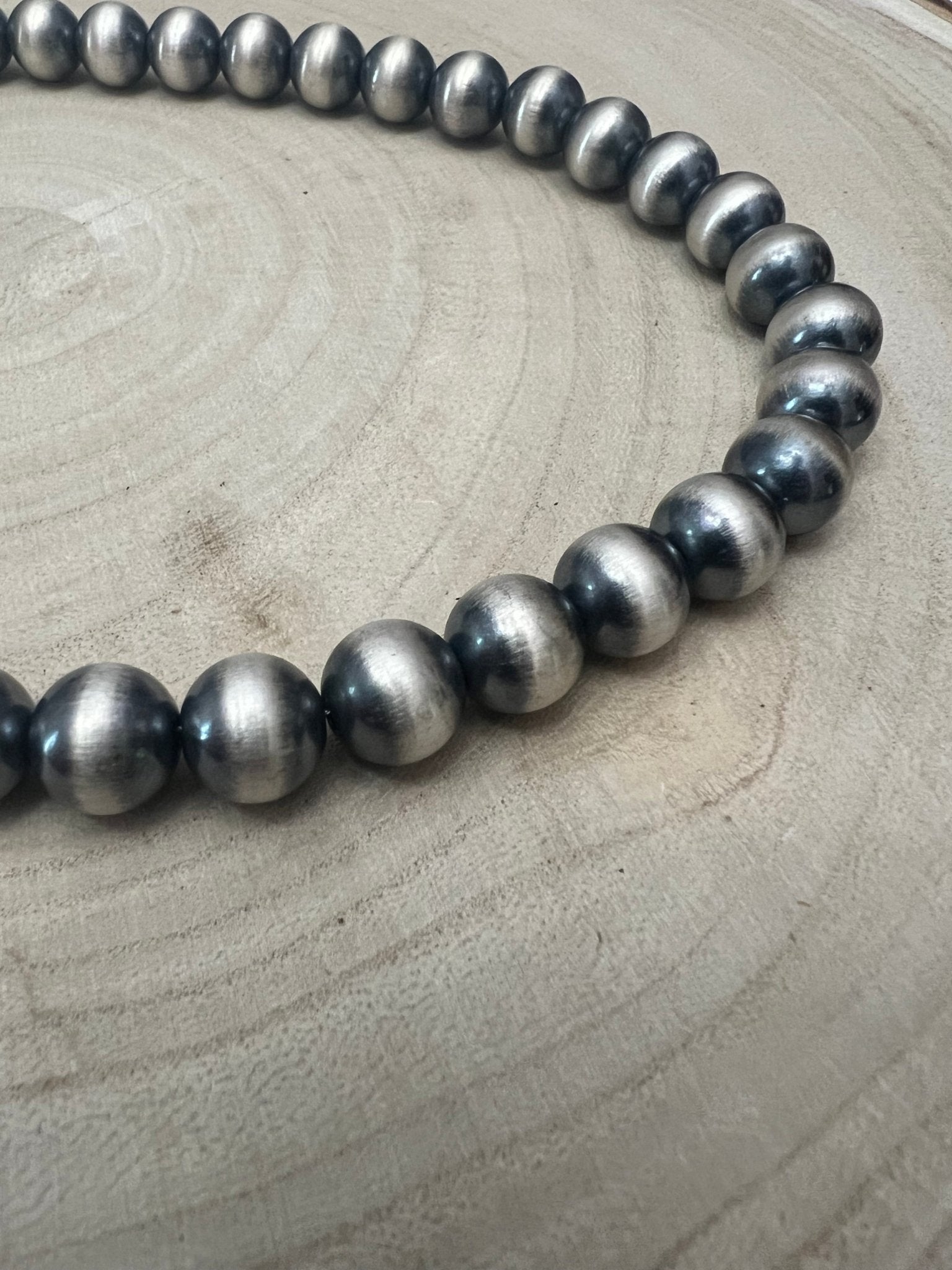 12mm Sterling Silver Pearls Necklace - 20 inch