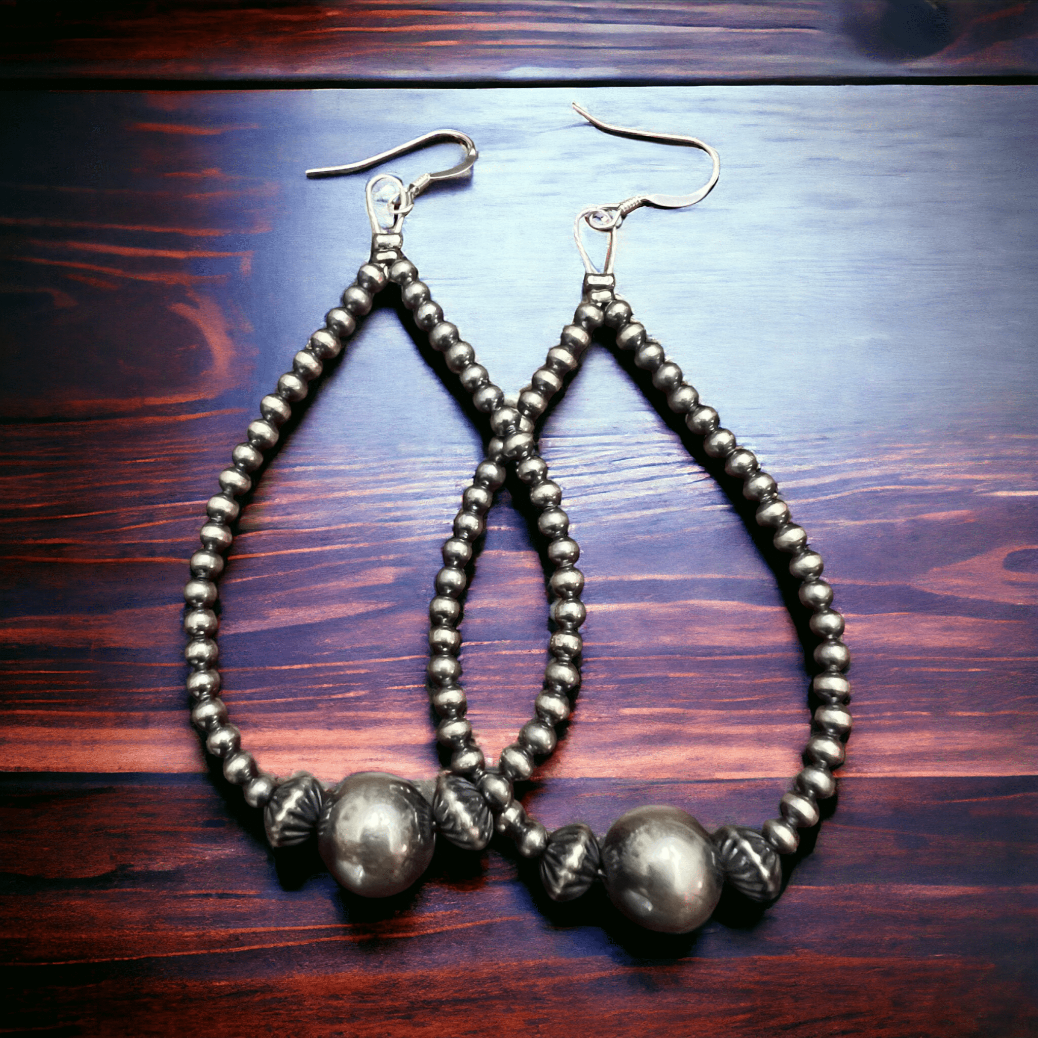 3 mm Sterling Silver Pearls earrings teardrop with 8 mm