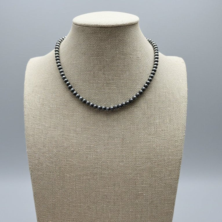 5mm Fashion Pearl Choker Necklace & Earring Set - 14 inch + 2