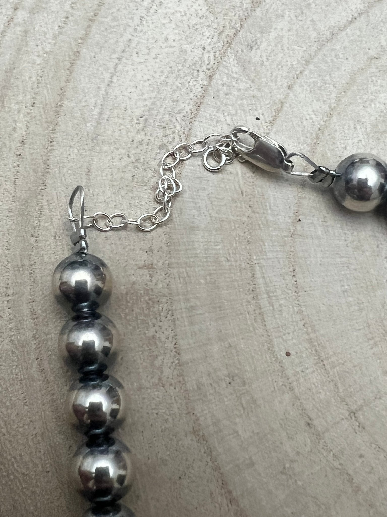 8mm Sterling Pearl Necklace - 14 inch