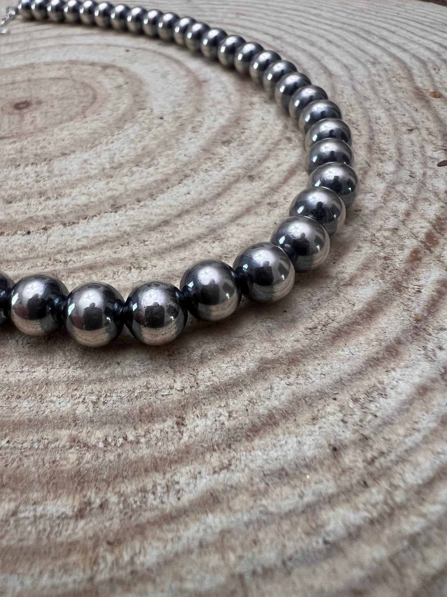 8mm Sterling Pearl Necklace - 16 inch