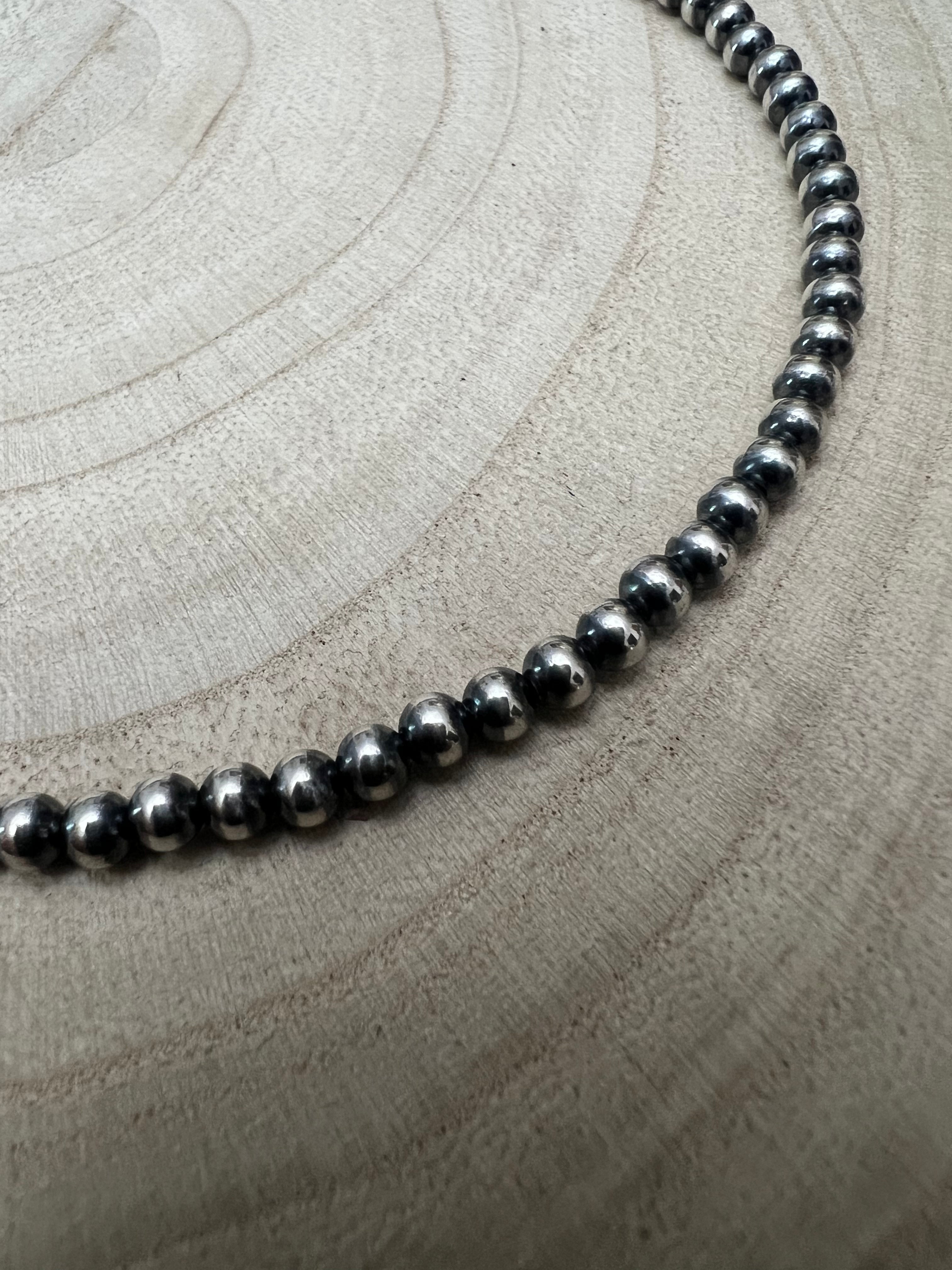 4mm Sterling Silver Pearl Choker - 14 inch