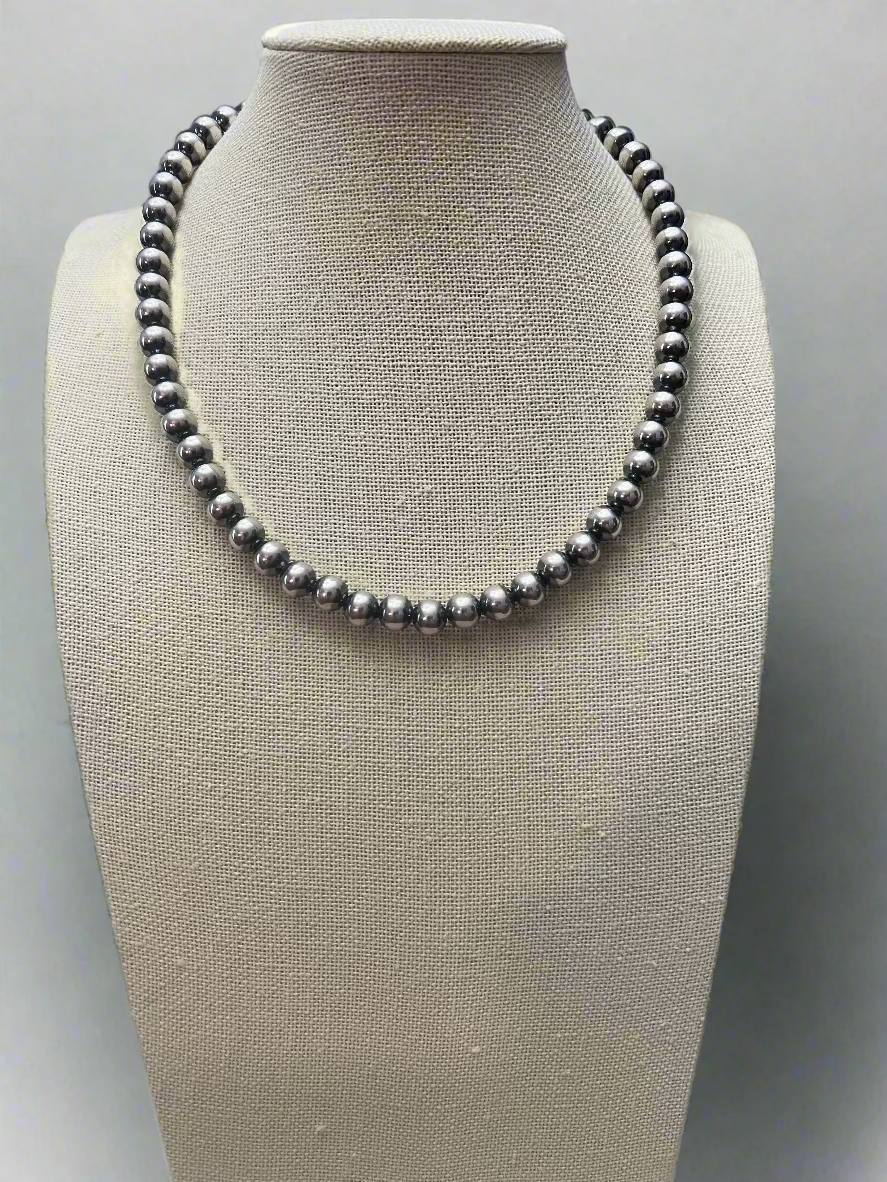8mm Sterling Pearl Necklace - 18 inch - The Classic pearl necklace