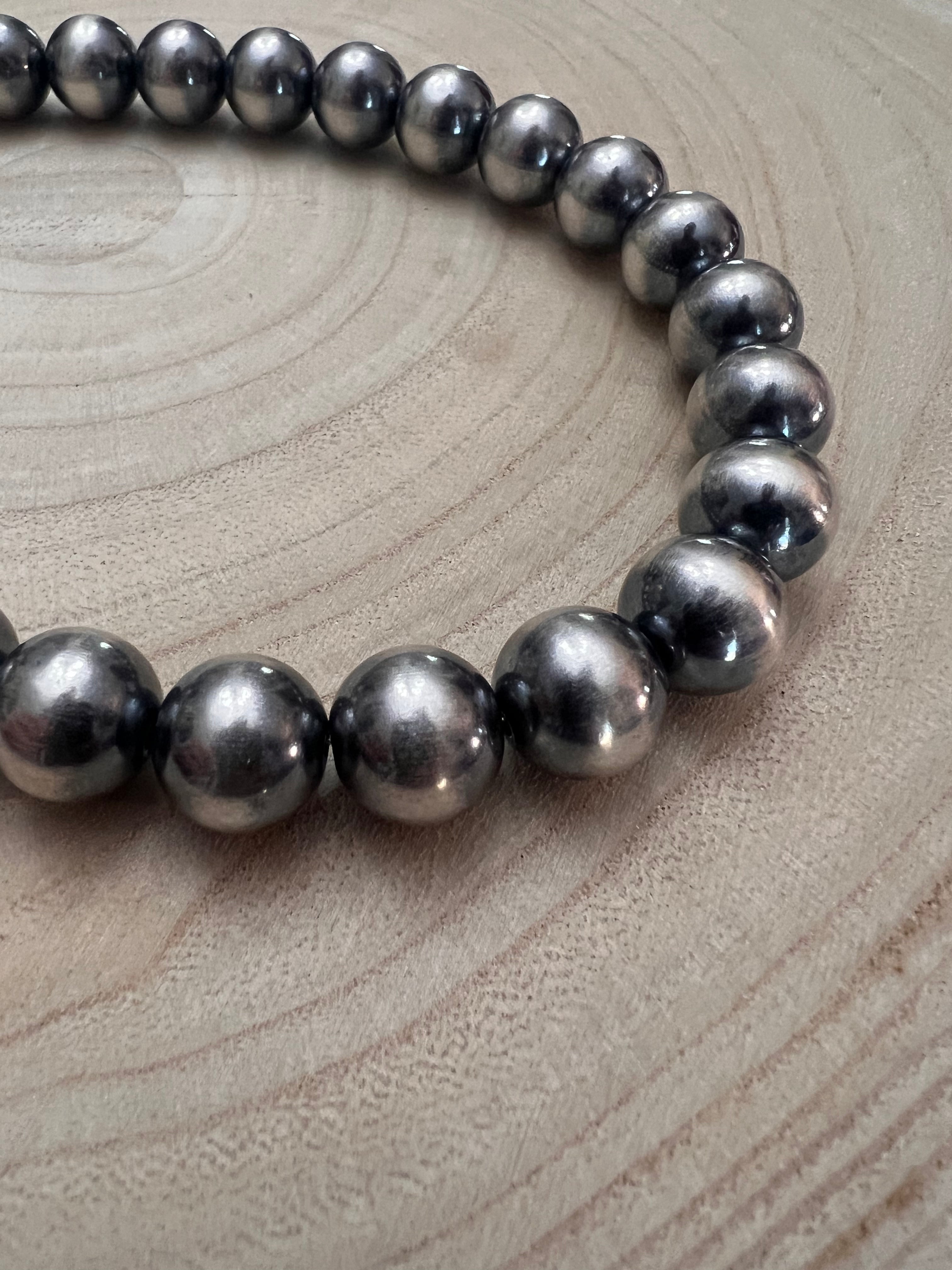 14mm Sterling Silver Pearls Necklace - 16 inch