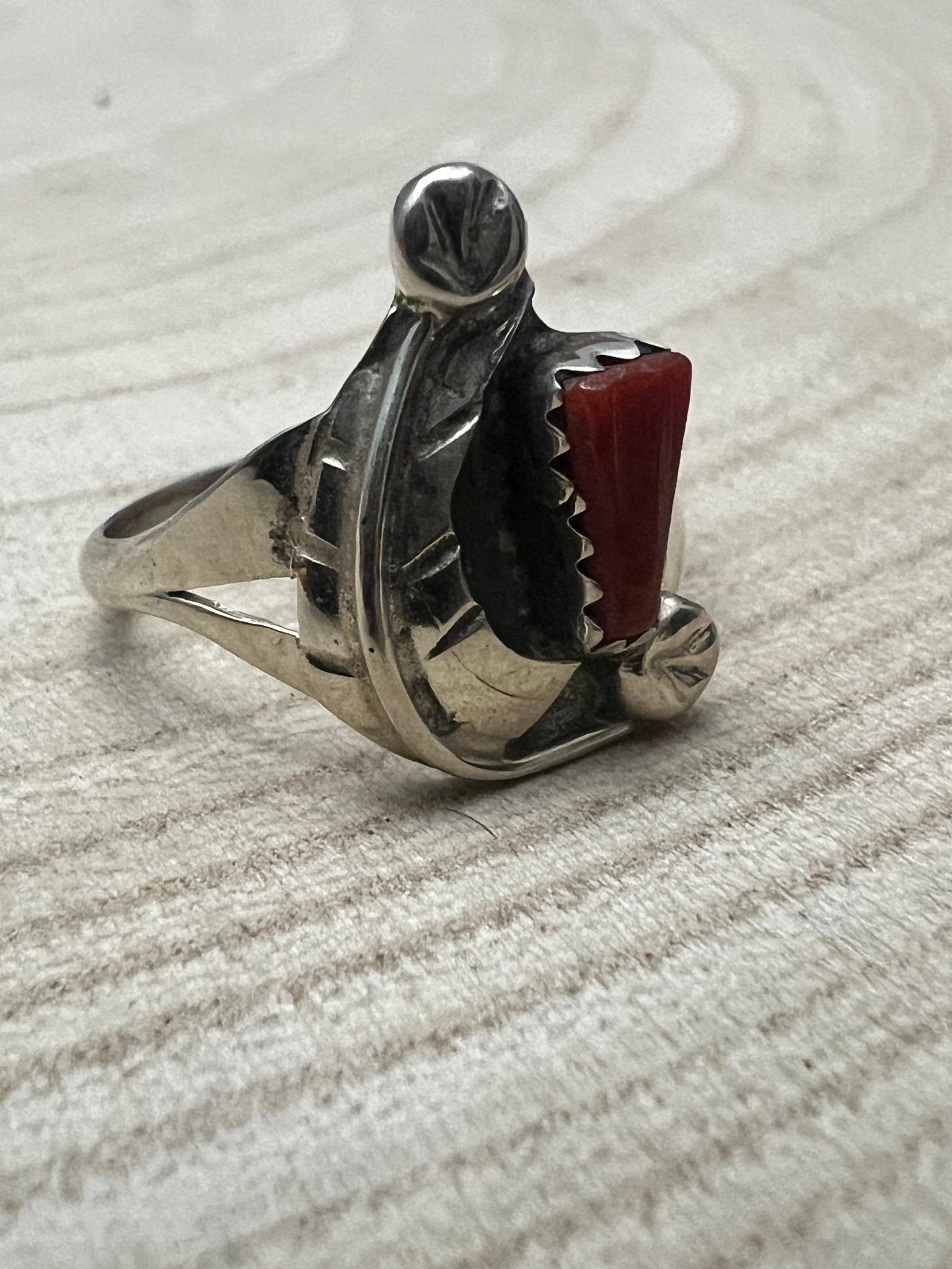Amy Locasoino Zuni Coral Ring - Size 7.5