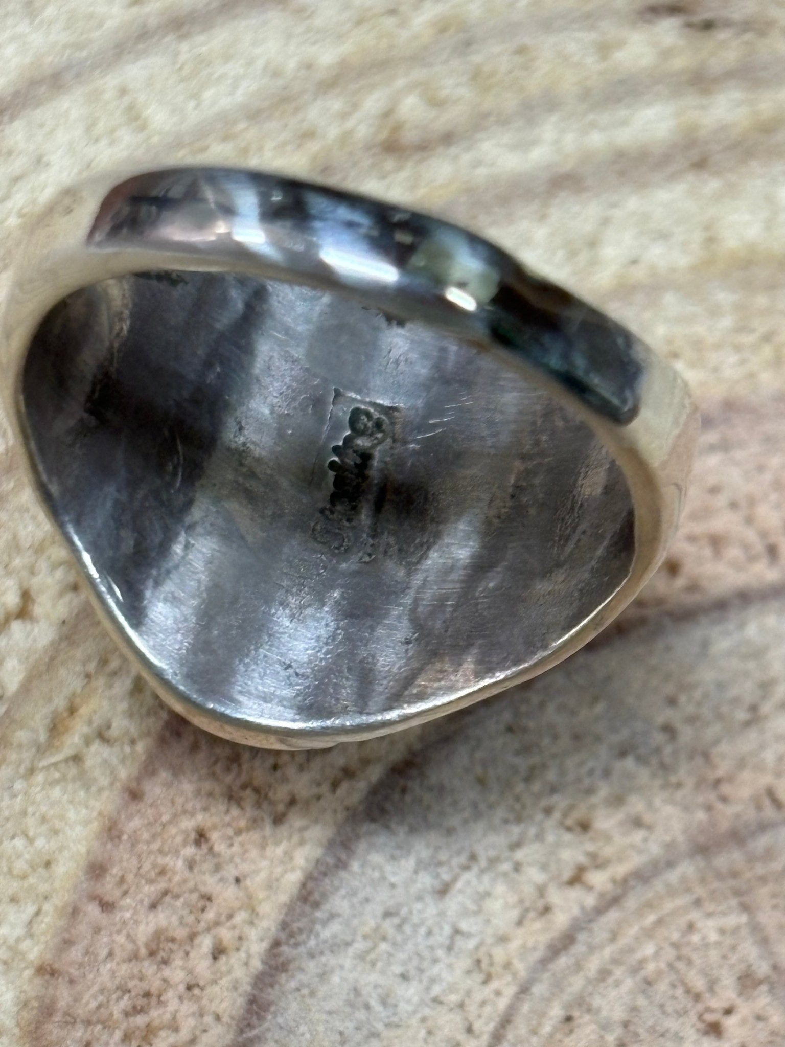 Annie Lincoln Navajo Handmade Sterling Silver & Bumblebee Jasper Ring - Size 9