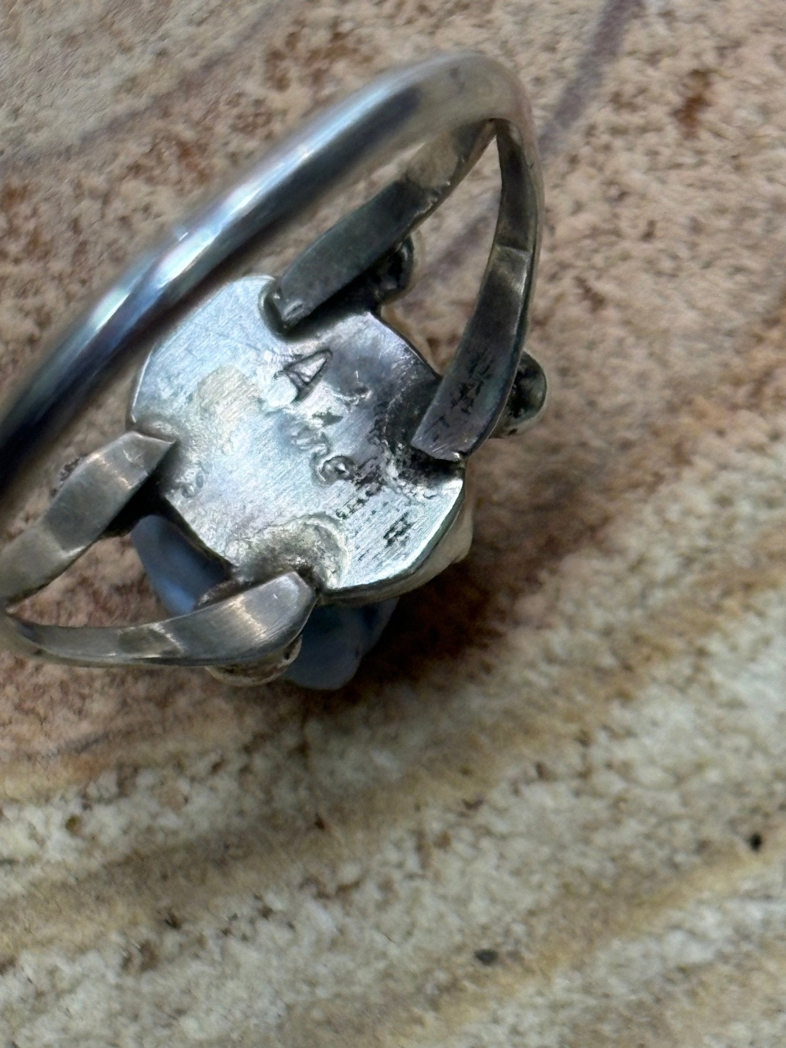 Antionette Martinez Navajo Handmade Sterling Silver & Kingman Turquoise Ring - Size 8